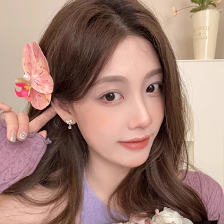 COD-ในไทย💖หรูหรา Bowknot Zircon Pearl Stud ต ่ างหูสําหรับผู ้ หญิง ไม่ทําให้แพ้ง่าย สแตนเลส องประดับอุปกรณ-Kri