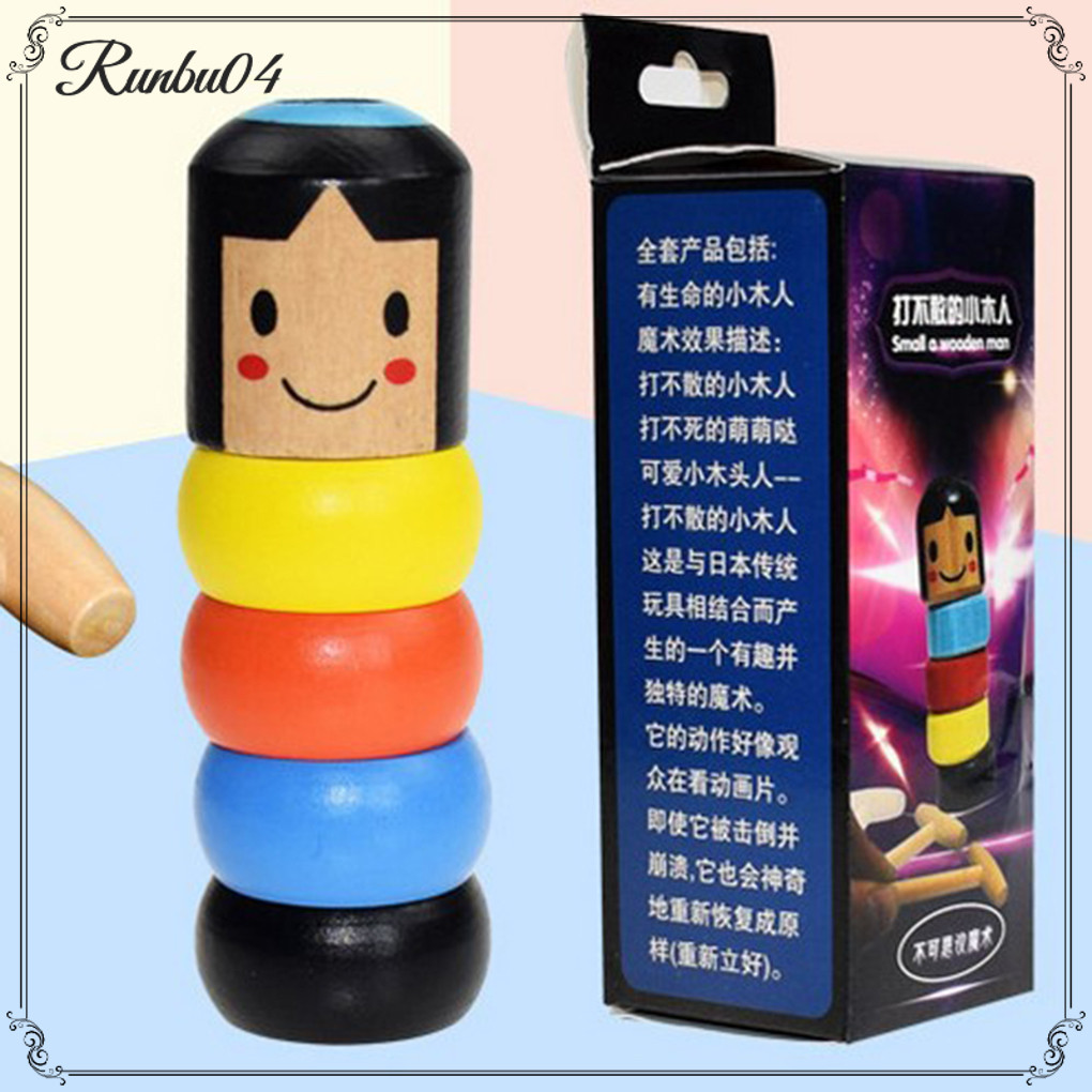 Runbu> Small Wooden Man Unbreakable Wood เกมของขวัญโฮมออฟฟิศเครื่องประดับของเล่นตกแต่งเดสก์ท็อป