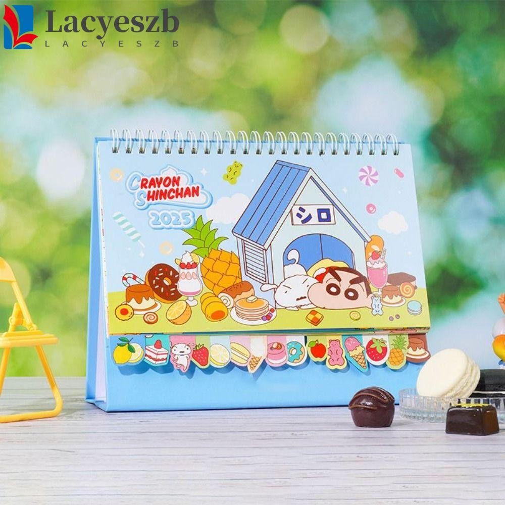 Lacyeszb ปฏิทินเครยอนชินจัง, ตัวละครอนิเมะน่ารัก ปฏิทินตั้งโต๊ะการ์ตูน, Kawaii ไม่ซ้ําใครทนทาน 2025 เครื่องประดับปฏิทินบันทึกย่อ