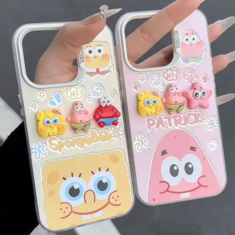 เคส Colored Silver Cute SpongeBob Huawei Pura 70 Pro+ P50 P50E P60 ART P40 P30 Pro Mate 60 50 40 30 