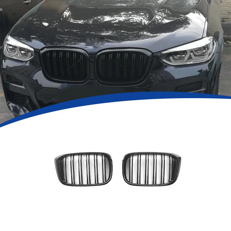สําหรับ BMW X3 G01 2018-2021 ด้านหน้ากระจังหน้าย่างตาข่ายตกแต่ง Grille Guard Gloss Black