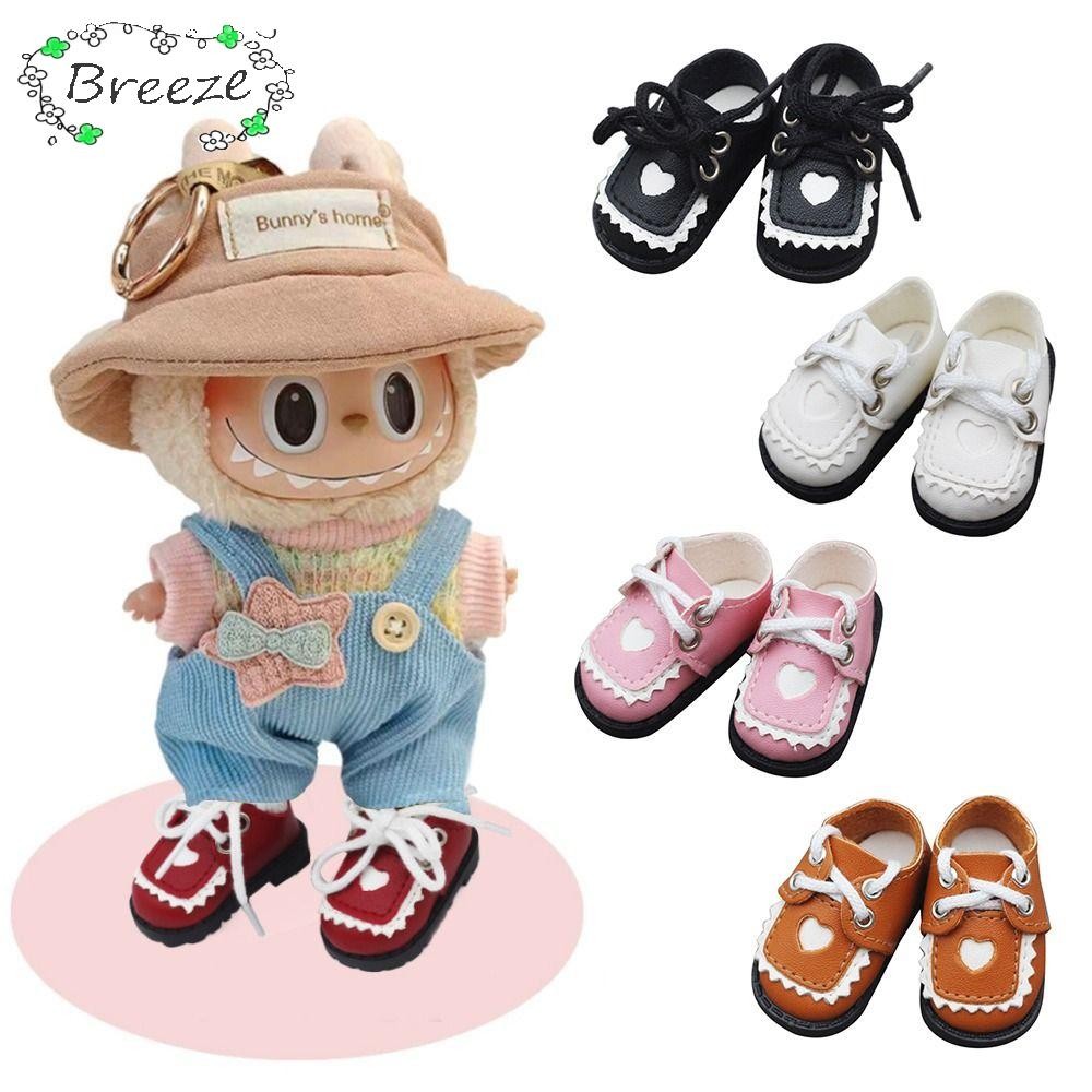 Breeze 15cm Labubu Doll Shoes,|รองเท้าหนังตุ๊กตา JP, Labubu Time To Chill Filled 1/6 ตุ๊กตา BJD รูปหัวใจตุ๊กตาอุปกรณ์เสริม