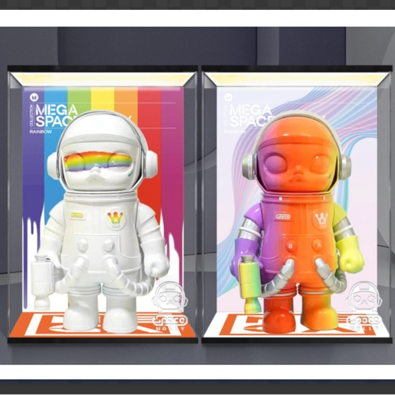 อาร์ตทอย กล่องใส่ art toy ชั้นวาง art toy Bubble Mart MOLLY Rainbow Rainbow นักบินอวกาศ400% 1000% กล