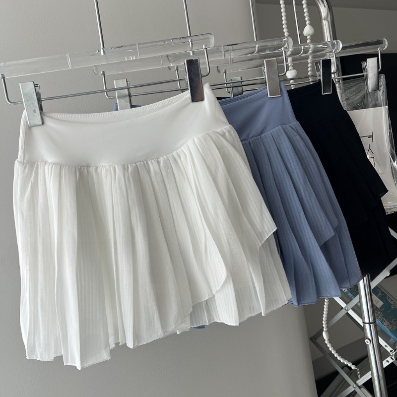 MAGIEYOGA กระโปรงกีฬาซับในต้านเชื้อแบคทีเรียไม่สม่ําเสมอ Hem Tailcoat กระโปรงกอล์ฟเทนนิส