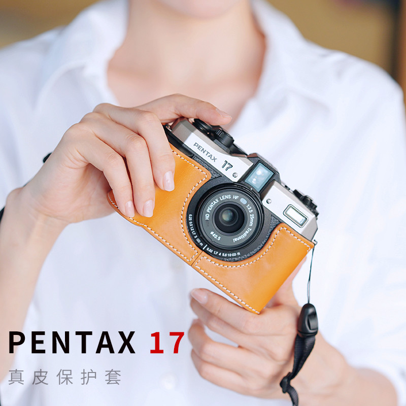 Tporig Original หนังแท้ Pentax 17 กระเป๋ากล้อง Pentax 17 เคสหนังวัว อุปกรณ์เสริมเครื่องฟิล์ม
