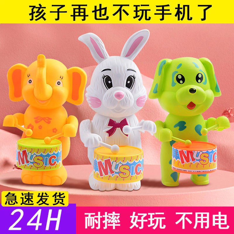 ของเล่นตีกลองกระต่ายลายการ์ตูนสัตว์เพื่อการศึกษา thumbnail 3