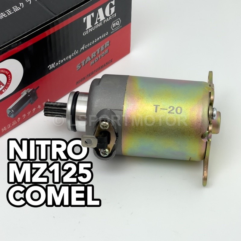 MZ125 / NITRO / COMEL STARTER MOTOR ASSY (STANDARD) GY6 MZ 125 NAZA