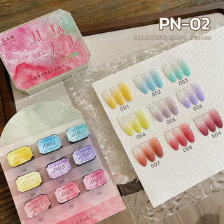 ROHWXY ตลับสีทาเล็บเจลแบบ 9 สี ตลับแยกส่วนได้สีสวย เม็ดสีชัด พกพาง่าย สวยหรูไม่ซ้ำใคร