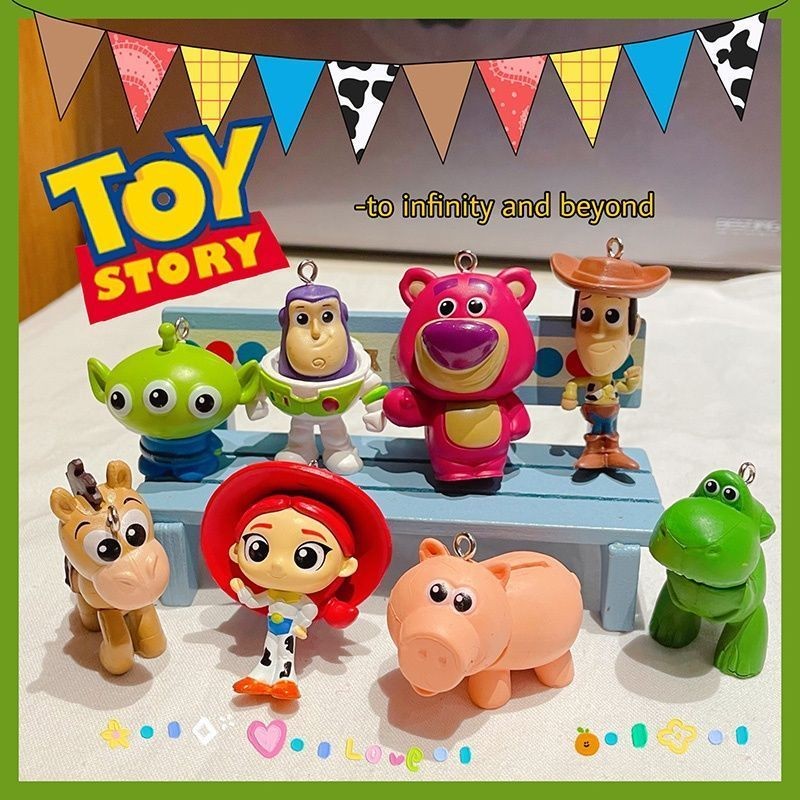 Toy Story Mystery Box Jewelry Three-Eyed Buzz Strawberry Bear Woody Figure diy Phone Case Jewelry Accessories