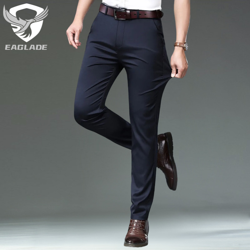 Eaglade Slacks Casual Korean Golf Official Pants for Men 628 in Deep Blue Stretchable D04