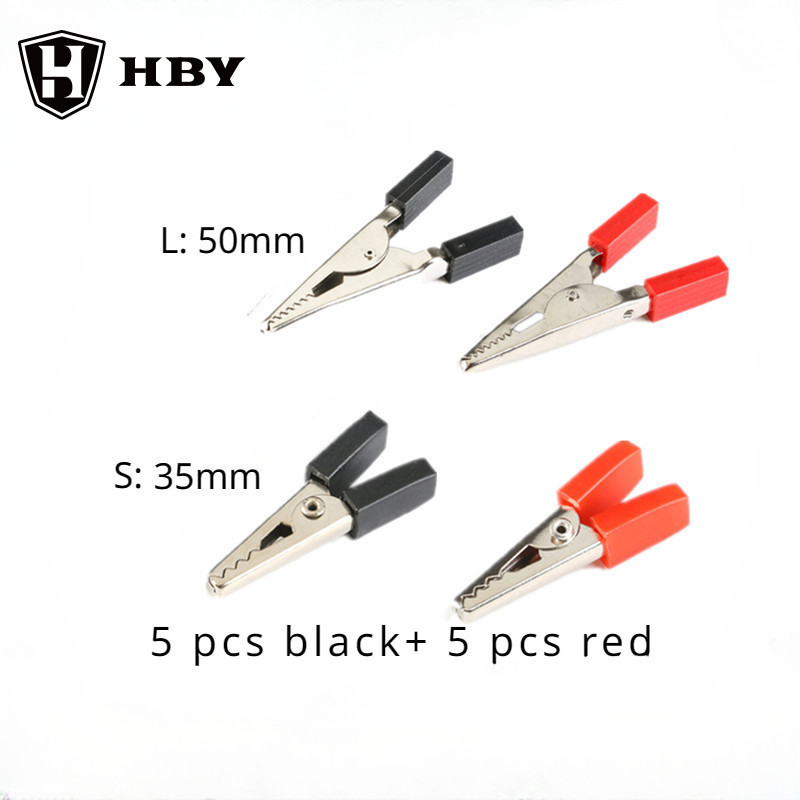 10ชิ้นฉนวนจระเข้คลิปพลาสติกจับสายตะกั่วทดสอบโลหะจระเข้คลิปหนีบ35มิลลิเมตรความยาว