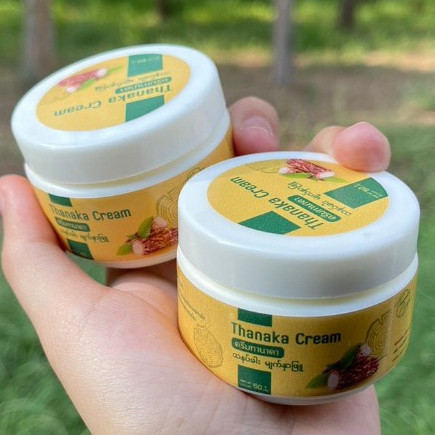 ครีมทานาคา ครีมพม่า Thanaka Cream สิว รอยดำ กันแดด 1 กระปุก 50g