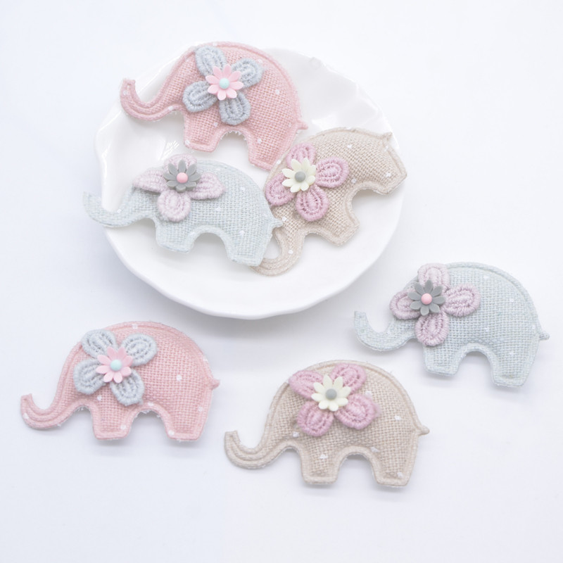 10 ชิ้น 50*30 มิลลิเมตรเบาะช้างเรซิ่นดอกไม้ Appliques สําหรับเสื้อผ้าหมวกกางเกงขายาวแพทช์ DIY Headwear คลิปผมอุปกรณ์เสริม