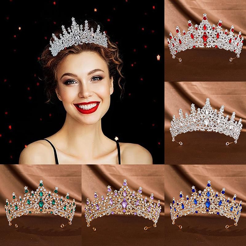 Hth Princess Crown Tiaras Headdress Prom วันเกิดเจ้าสาวมงกุฎสําหรับงานแต่งงานเจ้าสาวเครื่องประดับผม HNTH