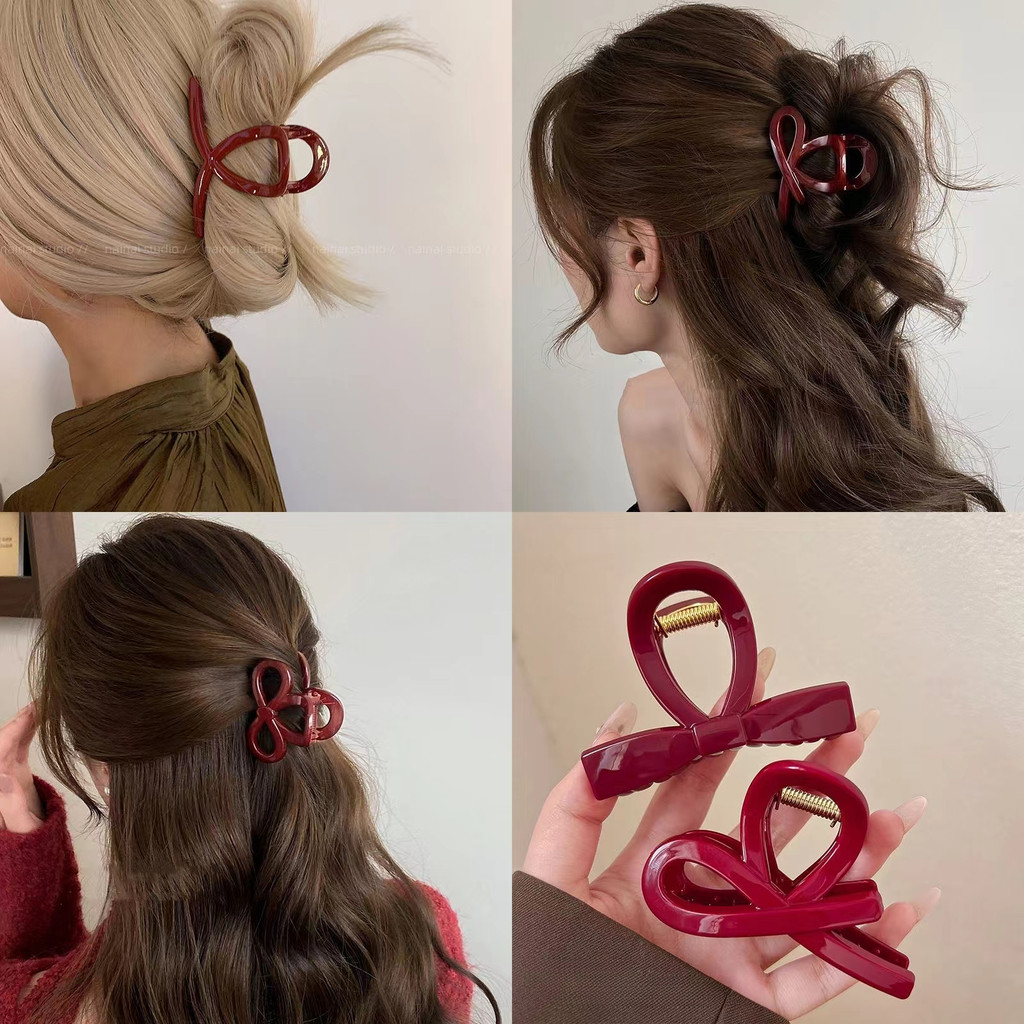 8 ซม. Encora Red Retro Medium Grab Clip กิ๊บติดผมคลิปฉลาม