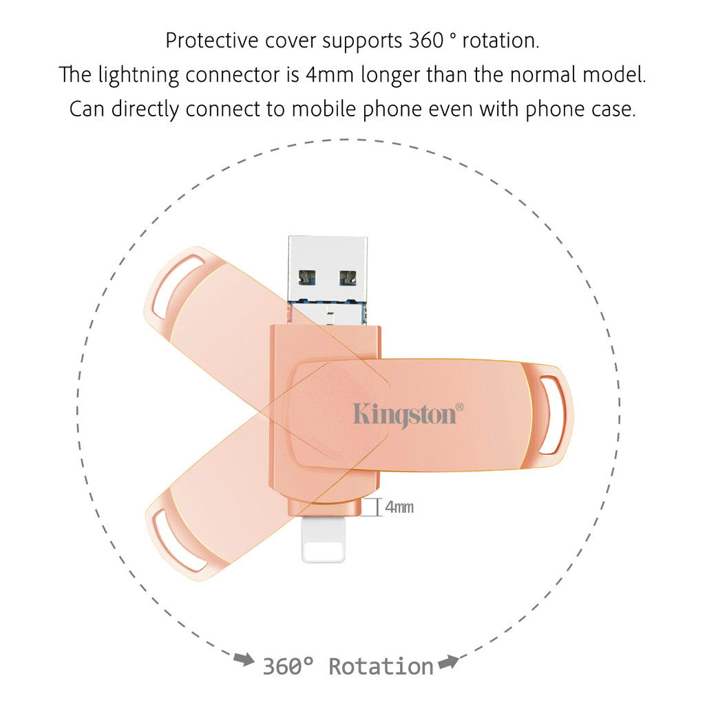 Kingston 2TB ความจุขนาดใหญ่เหมาะสําหรับ iPhone Android usb3.0 แฟลชไดรฟ์ความเร็วสูงแท่งหน่วยความจําภายนอก 1TB OTG