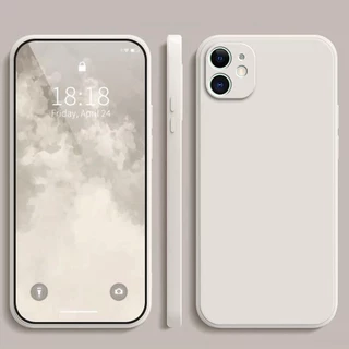 เคส iPhone 11 สีทึบ iPhone 12 เคสซิลิโคนป้องกันการตกสีธรรมดาเรียบง่าย YT
