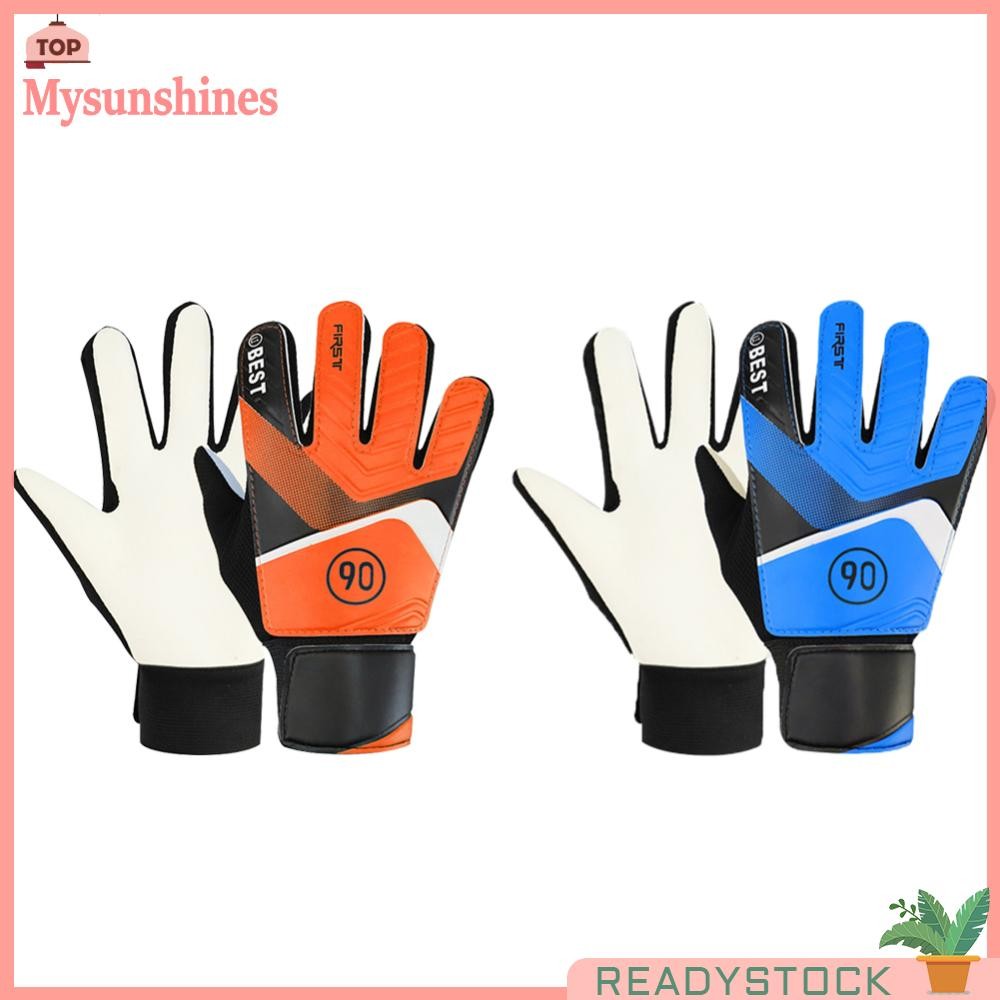 Ms 1 คู่เด็กฟุตบอลถุงมือผู้รักษาประตู Anti-Slip Latex PU ผู้รักษาประตูป้องกันนิ้วฟุตบอลอุปกรณ์เสริมถุงมือสําหรับเด็ก