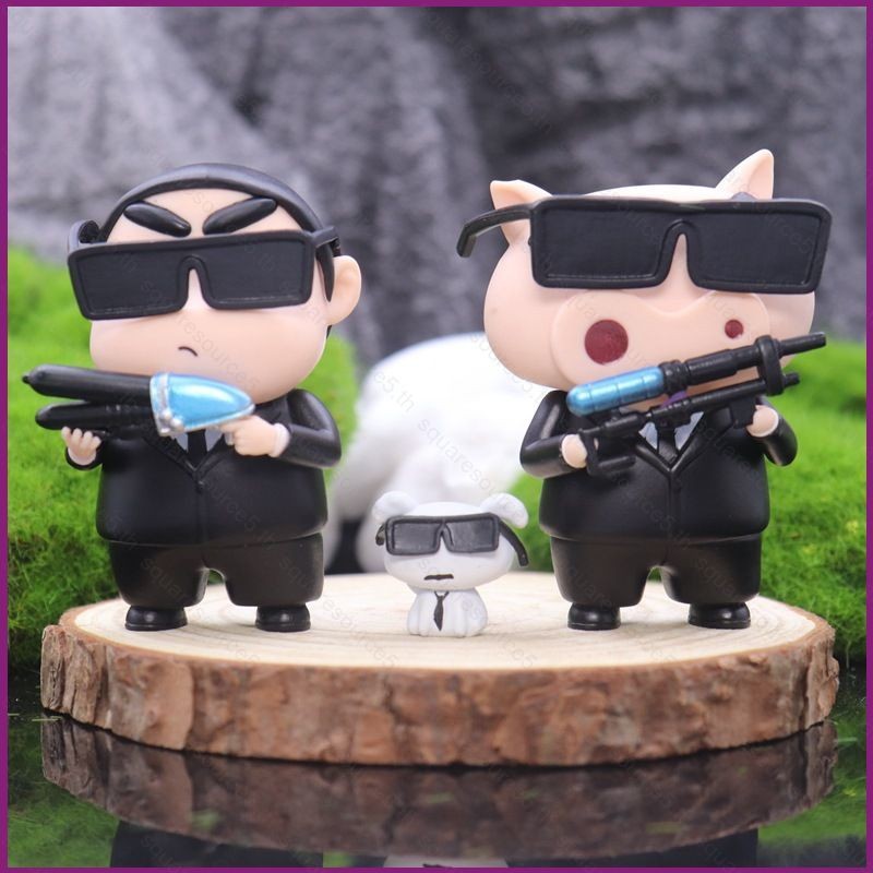 Lg 2 ชิ้น Crayon Shin-chan Action Figure Nohara Shinnosuke Buriburizaemon Killer ในสีดําผสมตุ๊กตา