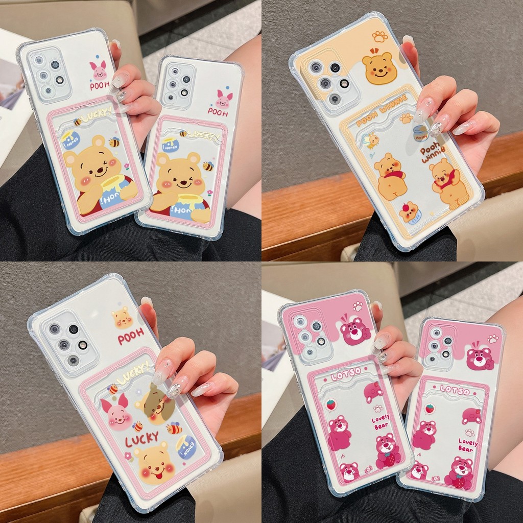 เคสโทรศัพท์ TPU โปร่งใสพร้อมช่องเสียบการ์ดสำหรับ Samsung A35 A15 A05 A05s A54 A24 A14 A13 A12 A03 A32 A23 a50 A30s A55