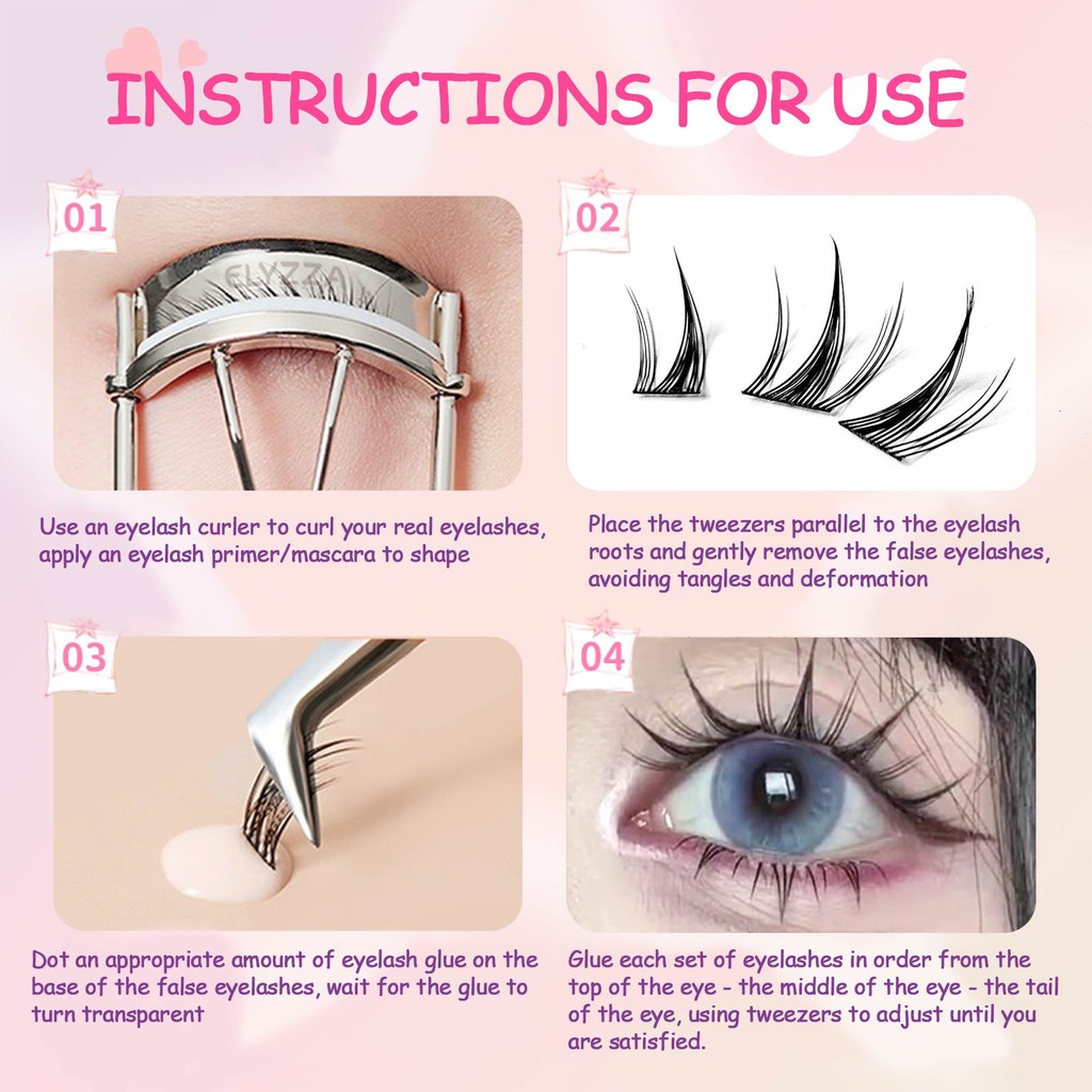 Abpopa ขนตาปลอมเซ็กซี่ High-end Bushy Curl Dramatic Single Cluster Dense 64 ชิ้น - IN27 - รูปที่ 4