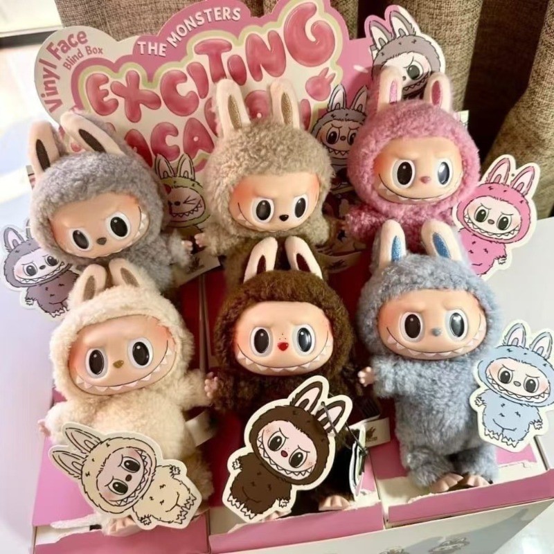Labubu สไตล์ Bubble Heartbeat Macaron ไวนิลกล่องตาบอดอินเทรนด์การ์ตูนของเล่นตุ๊กตารูปตุ๊กตา