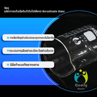 Comfy ถ้วยแก้วทนความร้อนสูง สำหรับการทดลองทางวิทยาศาสตร์ หรือการวัดของเหลวอื่น ๆ 50ml 100ml 200ml 250ml Glass Beaker