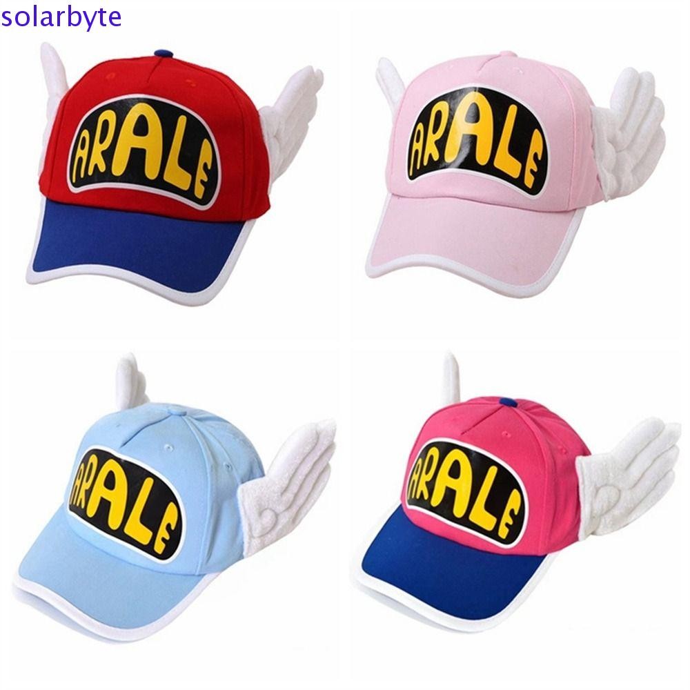 หมวกเบสบอล SOLARBYTE Arale, Angel Wings Sunproof Dr.Slump, หมวกกันแดดสีลูกกวาด Snapback ปรับ Arale พิมพ์หมวกเด็ก