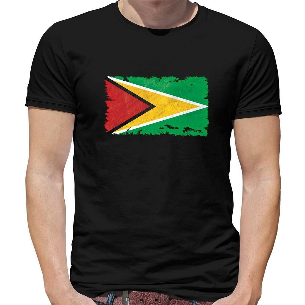 เสื้อยืดบุรุษ Guyana Flag - Georgetown - South America - Country - Travel - ของขวัญ