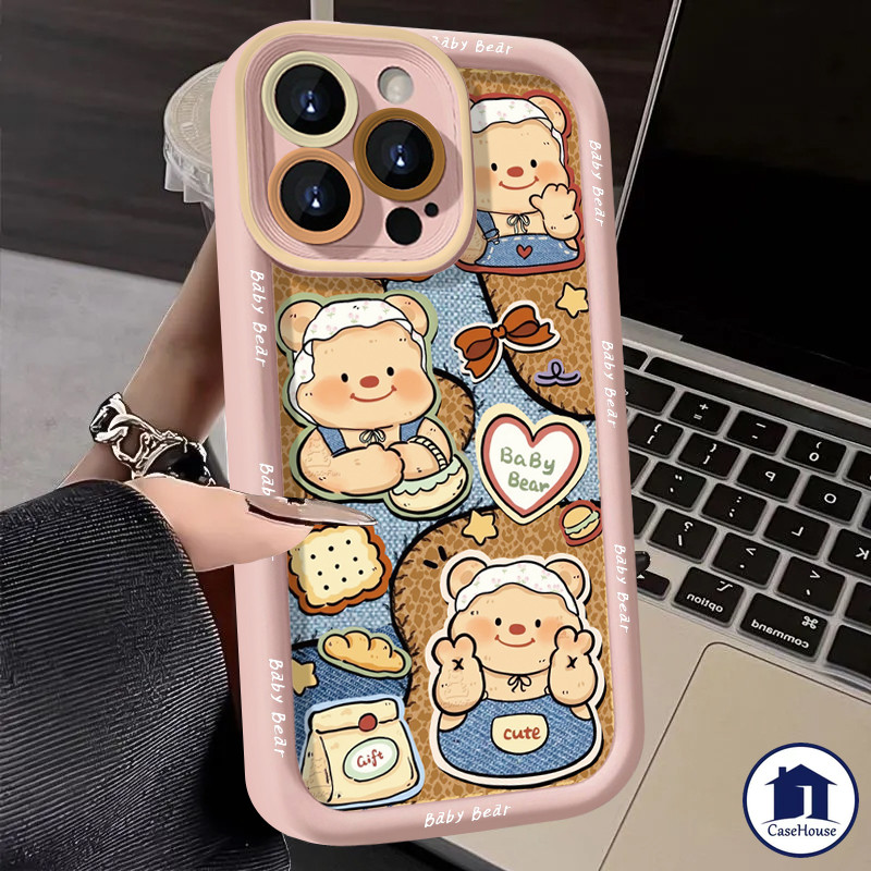 เคสนิ่มลายหมีเนยน่ารัก เข้ากันได้กับ Redmi 13C 10 9C 10C 12C 10A 12 9A 9 9T 9C NFC Note 9 11 13 12 8 10 Pro POCO M3 C55 ราคา ถูกที่สุด ดีลบีเคเค