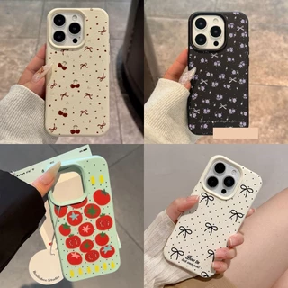 เคสกันกระแทก สำหรับ iPhone 17 AIR 18 16 15 14 Pro Max Plus 11 12 13 Pro Max 18Pro 16Plus ซองหนัง มือถือลายเชอร์รี่น่ารัก