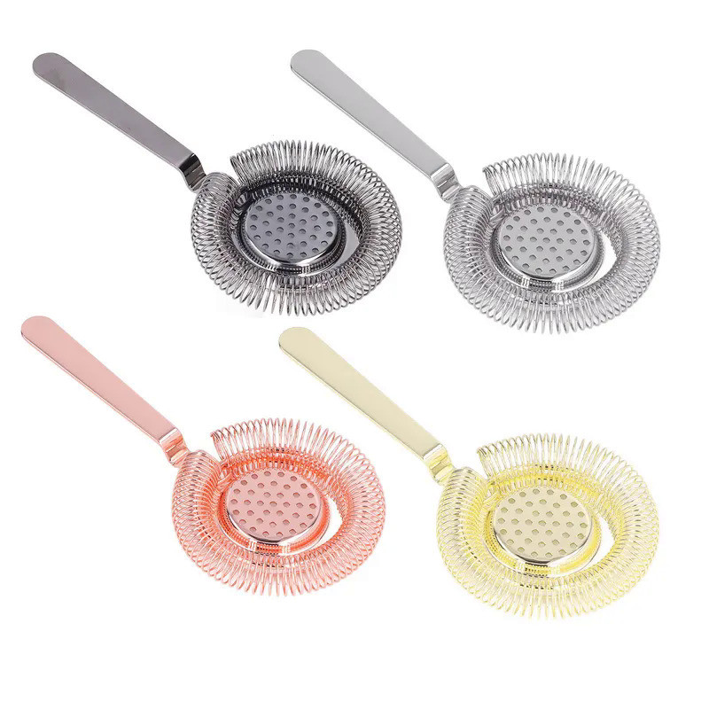 Bar Strainer Fine Filtering Professional Stainless Steel Cocktail Filter Ice Cubes Strainer for Bart