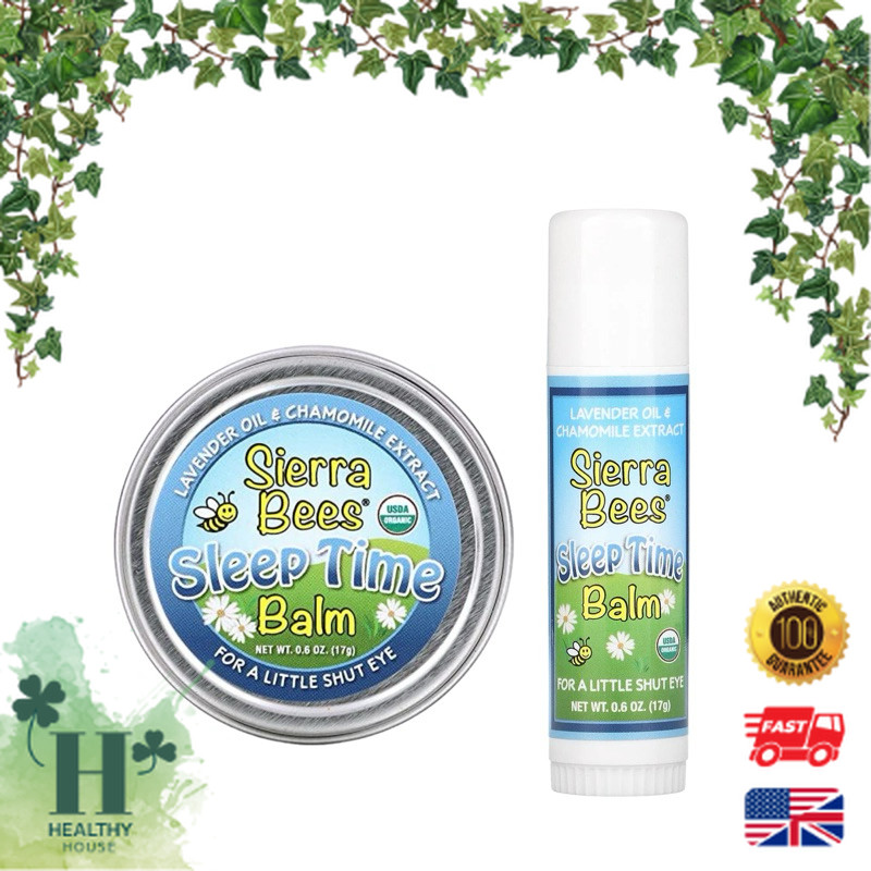พร้อมส่ง Sierra Bees Sleep Time Balm Lavender & Chamomile บาล์มช่วยผ่อนคลาย หลับสบาย 17 g