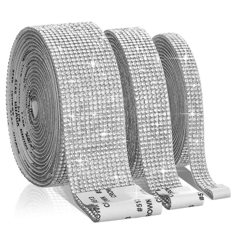 รถตกแต่ง 90 ซม.Self-Adhesive คริสตัล Rhinestone สติกเกอร์เพชร Rhinestone งานฝีมือรถโทรศัพท์ตกแต่ง/ตกแต่งรถอุปกรณ์
