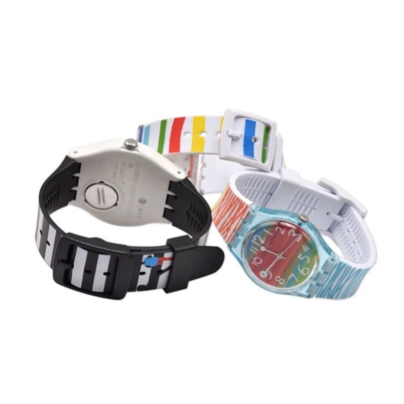 SWATCH 16มิลลิเมตร17มิลลิเมตร19มิลลิเมตรซิลิโคนสายนาฬิกาสําหรับ ดู นาฬิกา เจลลี่สีนุ่มกันน้ํายางเปลี่ยนสายรัดข้อมืออุป