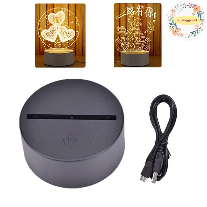 Pufanggreat สาย USB Touch โคมไฟฐานสําหรับ 3D LED Night Light 7 สีฐานโคมไฟผู้ถือ TH