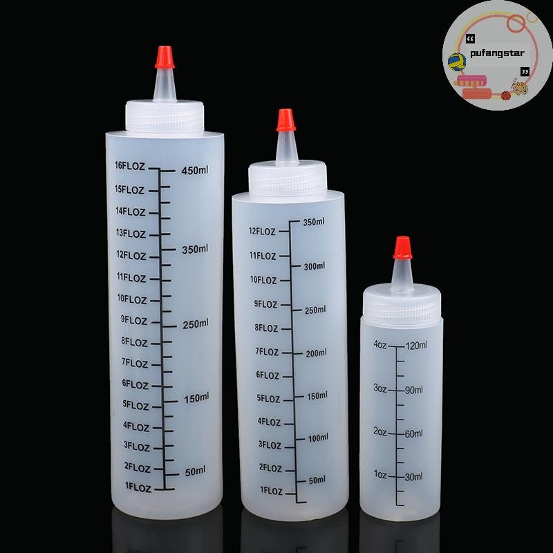Pufangstar 120/350/450ml พลาสติก-จมูกขนาดขวดบีบป้องกันการรั่วสําหรับห้องครัว TH