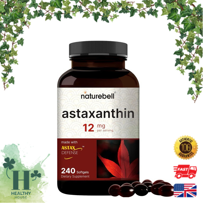 พร้อมส่ง NatureBell Astaxanthin 12mg 240 Softgels Strongly Promotes Skin & Joint Health