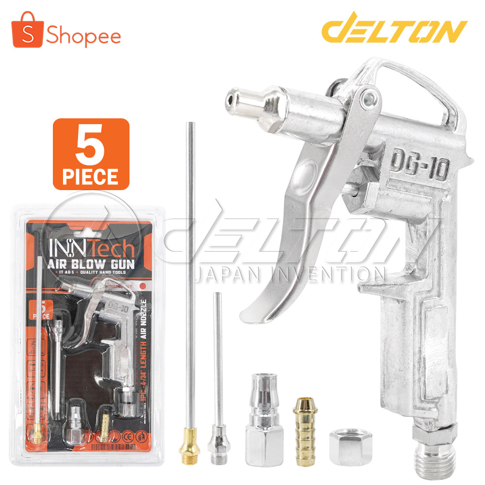 InnTech ปืนลม ปืนเป่าลม ปืนฉีดลม ชุดปืนฉีดลม 5 ตัว/ชุด Air Blow Gun รุ่น IT-AG-5 (Silver)