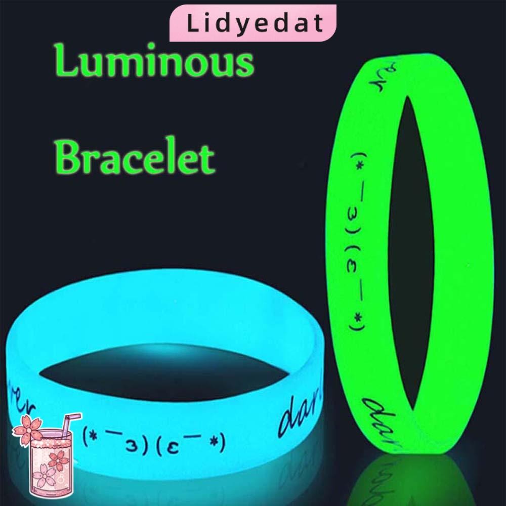 Lidyedat165 1/5/10 ชิ้นสร้อยข้อมือซิลิโคนเรืองแสงใน Dark Party เครื่องประดับกําไลข้อมือยาง