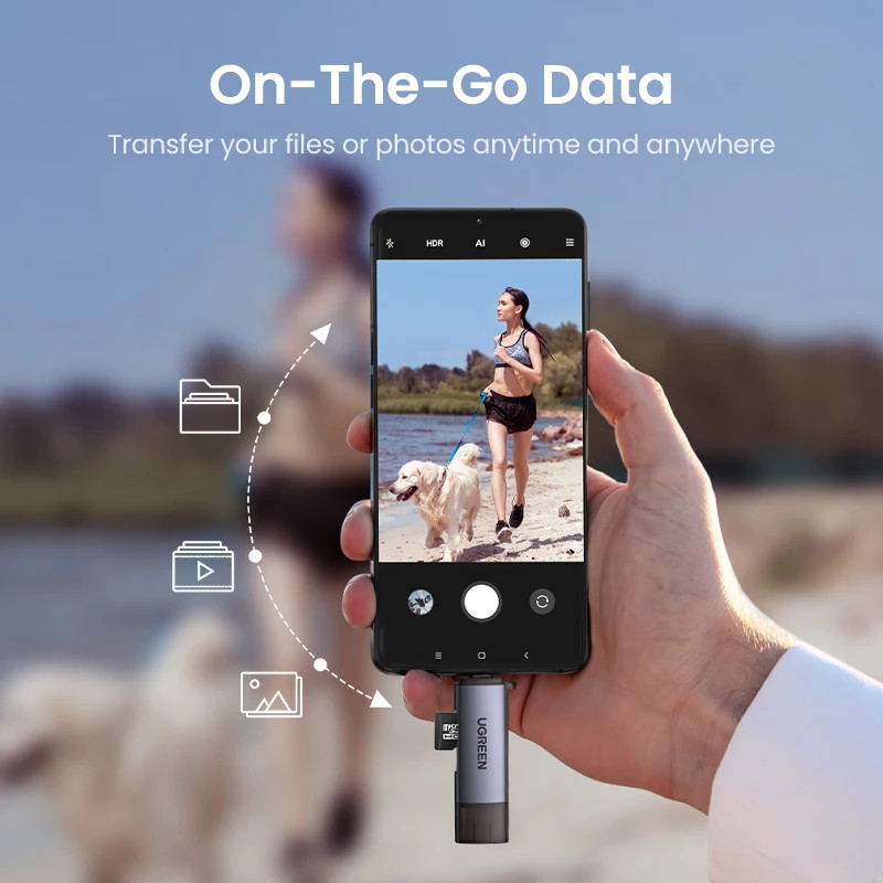 Ugreen เครื่องอ่านการ์ด USB 3.0 และ Type C ถึง SD เครื่องอ่านการ์ด Micro SD TF สําหรับเครื่องอ่านการ์ดหน่วยความจําคอมพิวเตอร์