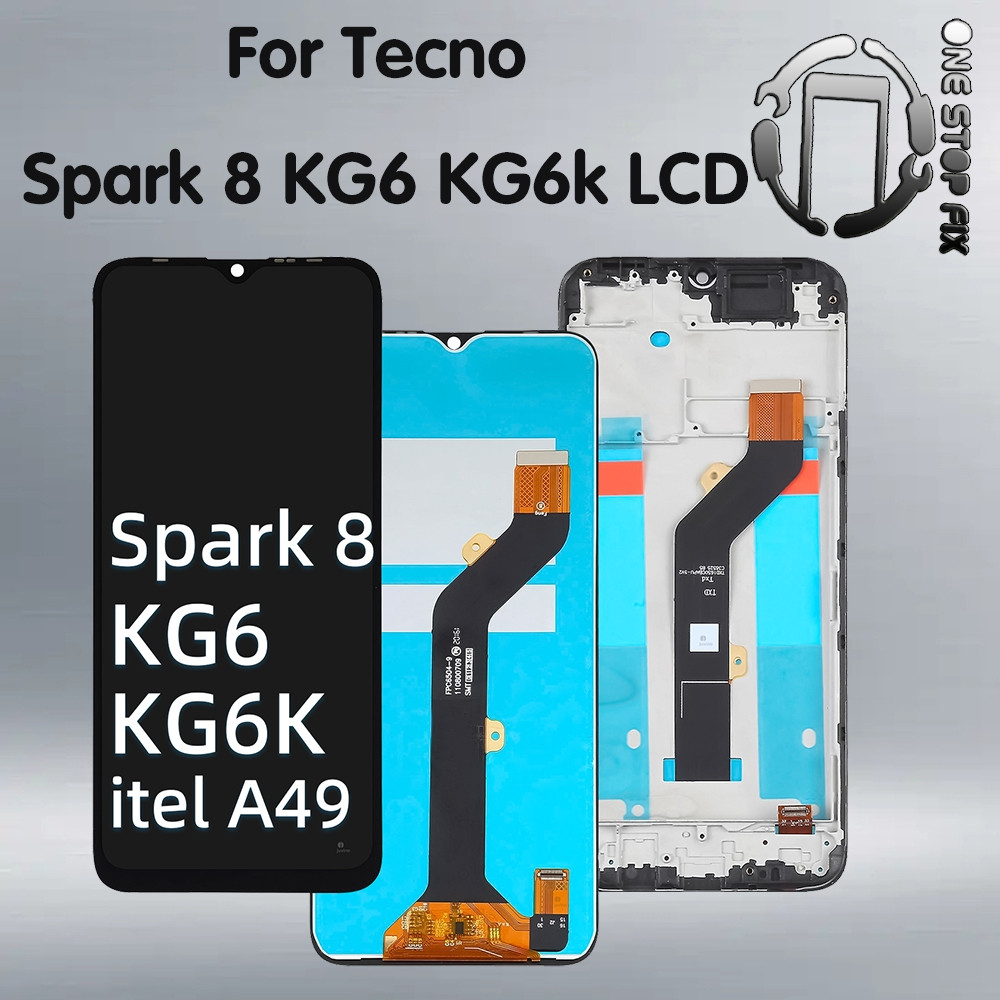สําหรับ Tecno Spark 8 KG6 KG6k LCD Touch Screen Assembly สําหรับ Itel A49 LCD