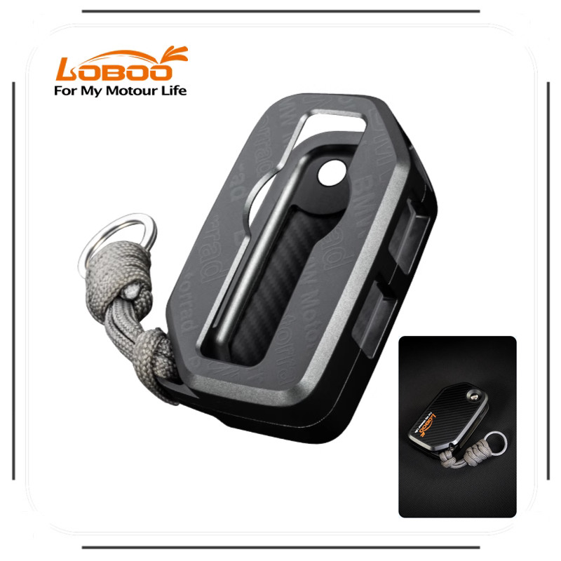 เคสกุญแจ LOBOO XHK081 เหมาะสําหรับกุญแจรถจักรยานยนต์ BMW เทคโนโลยีเครื่องจักรกล CNC