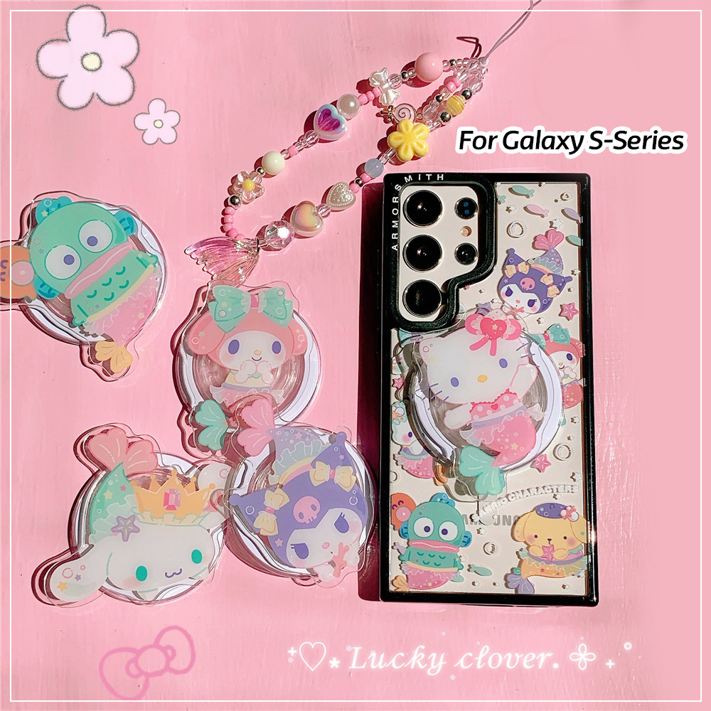 Sanrio Mermaid Casing สําหรับ Samsung Galaxy S25 Edge S24 Ultra S23 FE Creative Magnetic กันกระแทก Hard ฝาหลัง