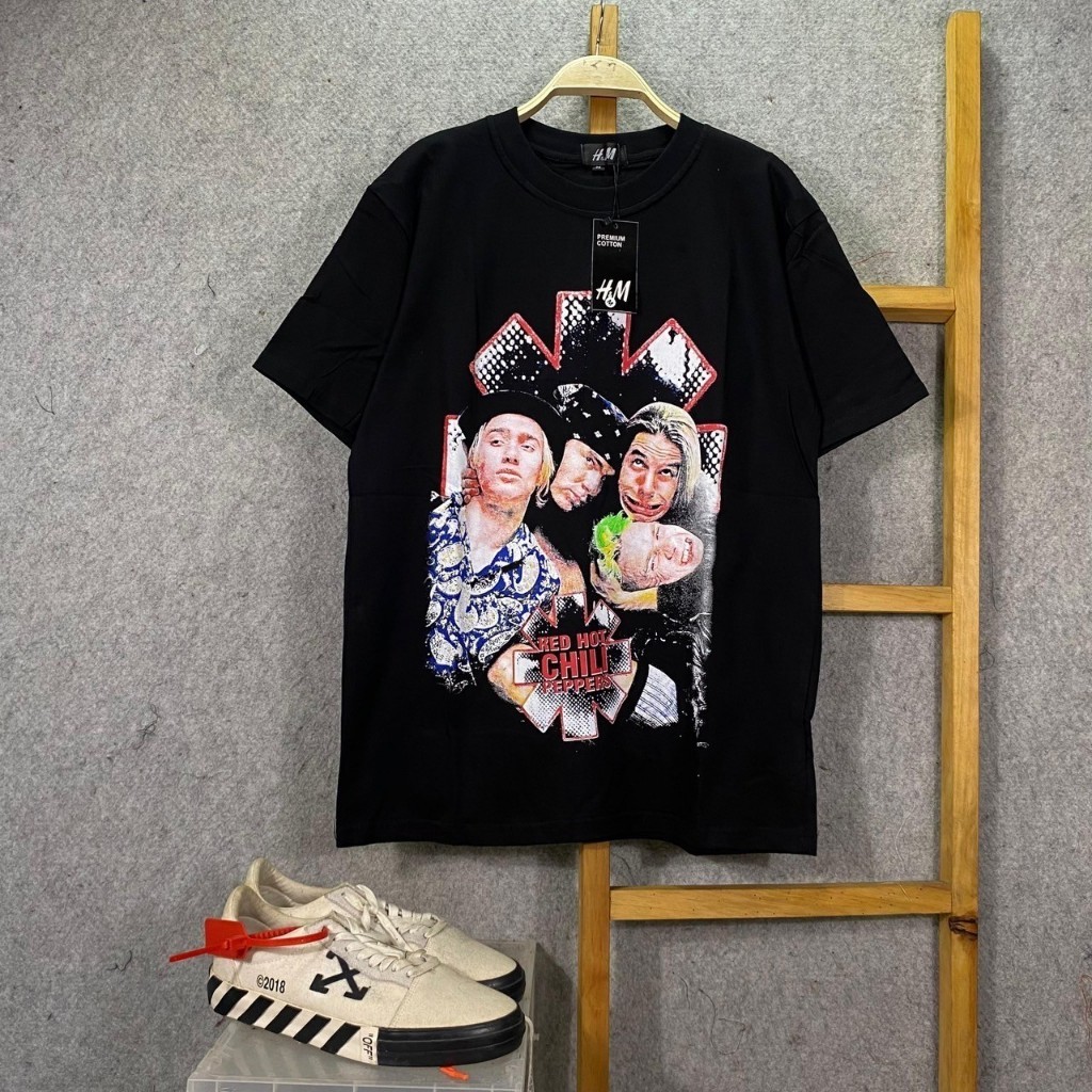 H&M RHCP RED HOT CHILI PEPPERS CALIFORNICATION BLACK PREMIUM TSHIRT