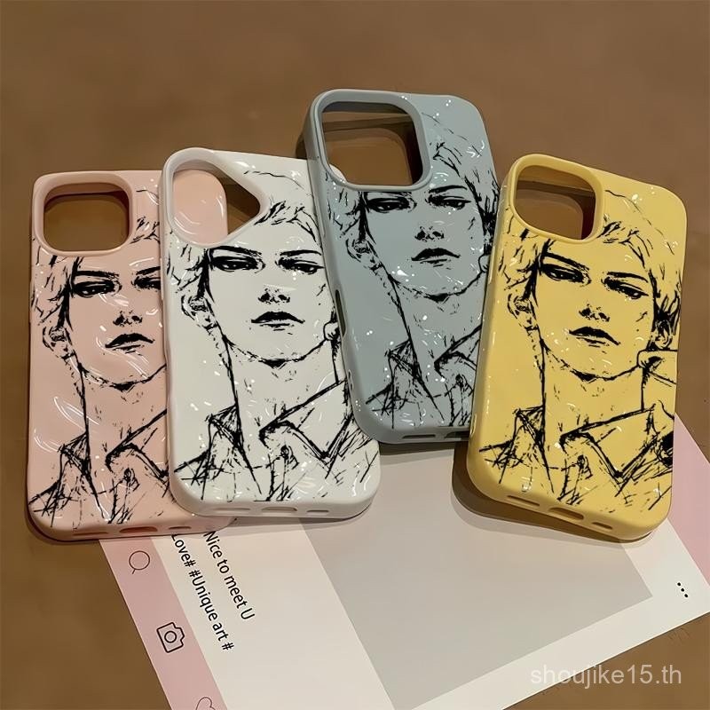 Conch รูปแบบ Blue Prison Design สําหรับ iPhone 14 16 15 13 11 12 11PRO 14PRO 15PROMAX 14PROMAX 13PRO