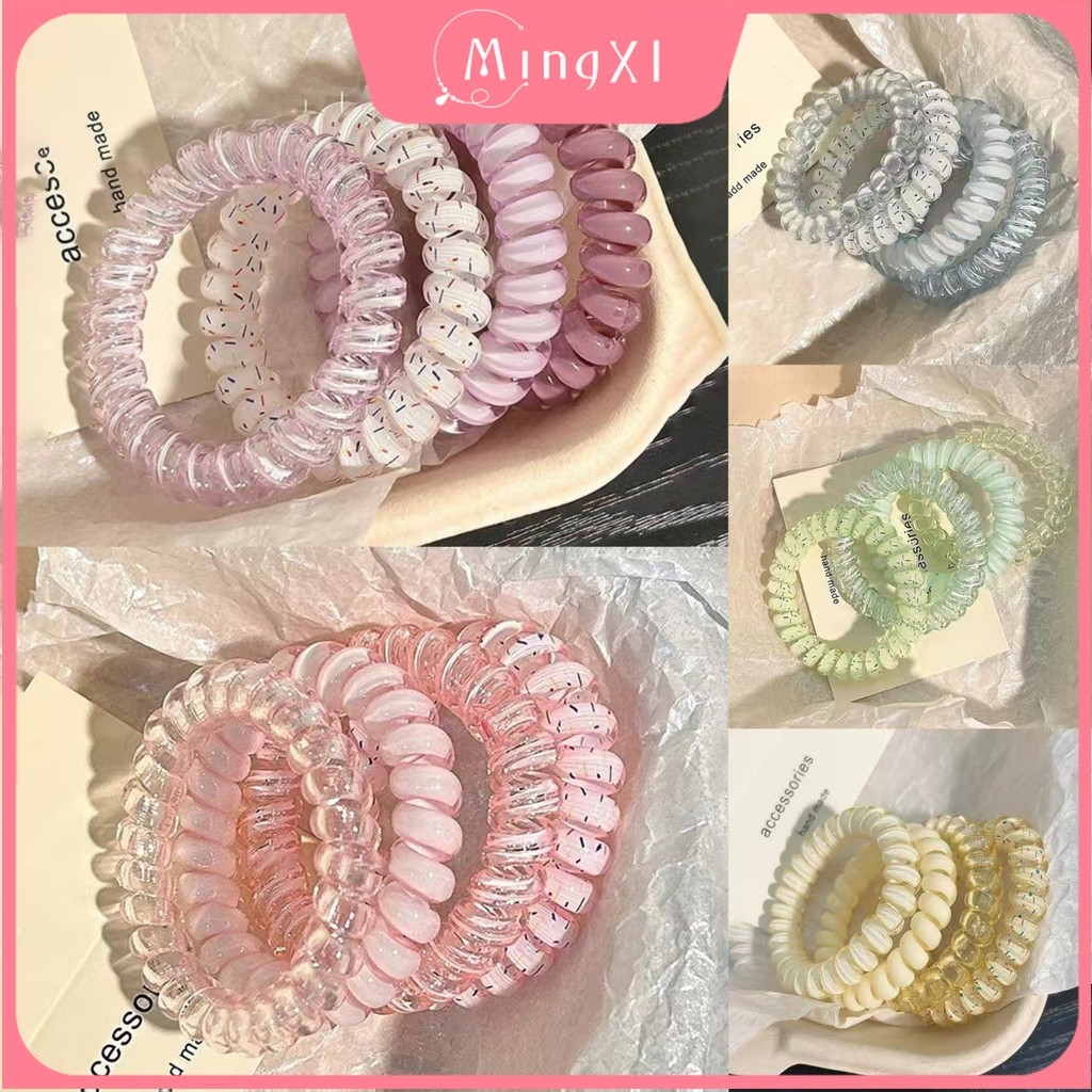 4 ชิ้น สร้อยข้อมือแหวนผมแฟชั่น สไตล์หวานๆ สำหรับผู้หญิง