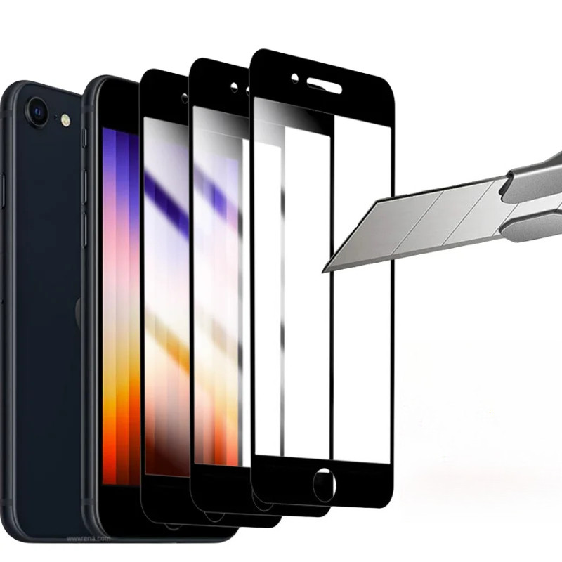 กระจกนิรภัยสําหรับ iPhone 7 8 SE 2020 SE2 3 9H HD คลุมทั้งหมดปกป้องหน้าจอ