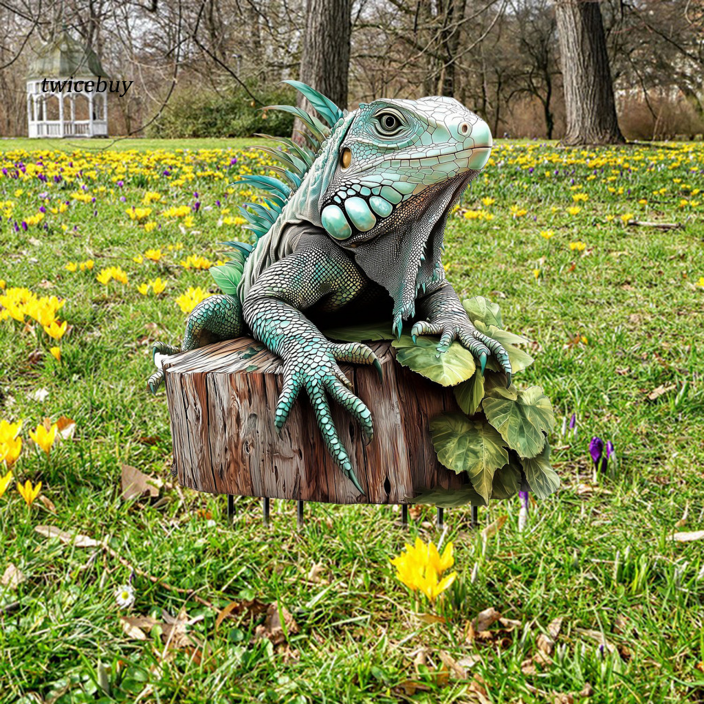 [TY] Iguana อะคริลิค Stake Garden Stake Iguana ตกแต่งอะคริลิคที่มีสีสัน Iguana Garden Stake สําหรับด