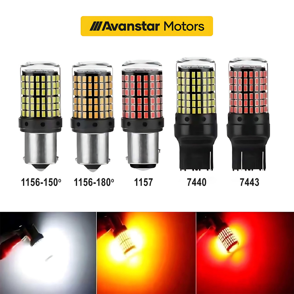 1PC 144LED รถย้อนกลับสัญญาณไฟเบรค Canbus 1156/P21W /PY21W T20/7440/7443 1157/P21-5W